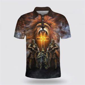 Warrior Of Christ Lion Cross Polo Shirt…