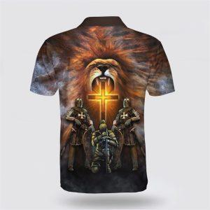 Warrior Of Christ Lion Cross Polo Shirt Gifts For Christian Families 2 mnnixm.jpg