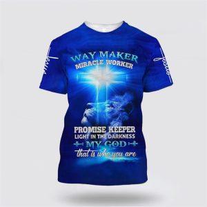 Way Maker Miracle Worker Lion Cross All Over Print 3D T Shirt Gifts For Christian Couples 1 mhangp.jpg