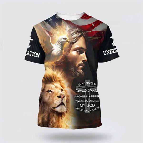 Way Maker Miracle Worker Promise Keeper Light Jesus All Over Print 3D T Shirt – Gifts For Christian Families