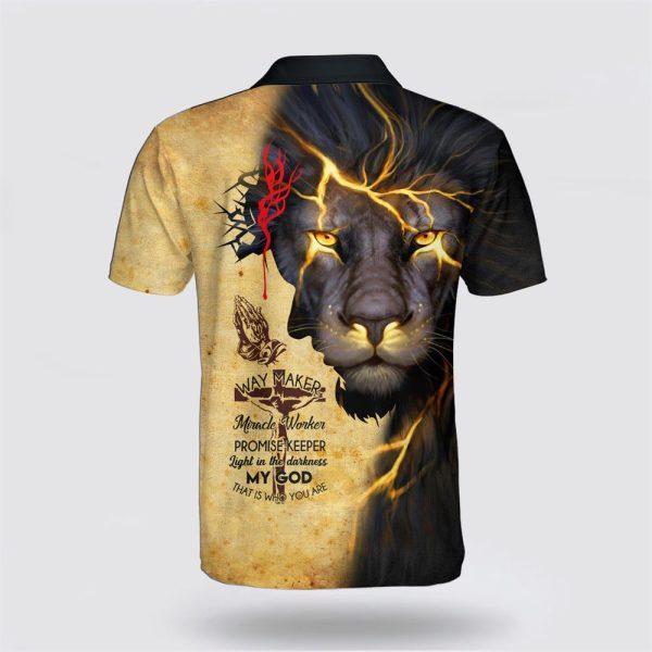 Way Maker Miracle Worker Promise Keeper Light Lion Polo Shirt – Gifts For Christian Families