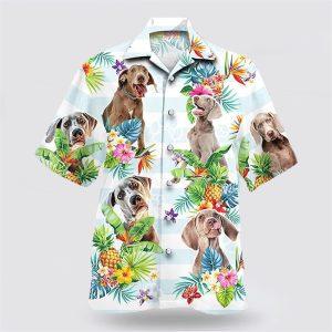 Weimaraner Dog Pineapple Flower Pattern Hawaiian Shirt…