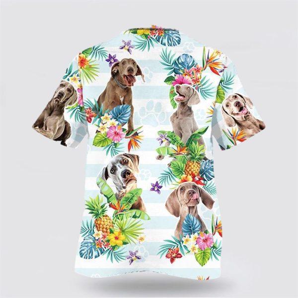 Weimaraner Dog Pineapple Flower Pattern Hawaiian Shirt – Dog Lover Hawaiian Shirts