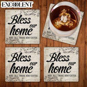 Welcome Bless Our Home And All Those Who Enter Stone Coasters Coasters Gifts For Christian 1 inj81t.jpg