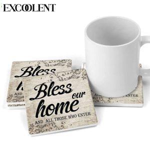 Welcome Bless Our Home And All Those Who Enter Stone Coasters Coasters Gifts For Christian 2 zj7hzv.jpg