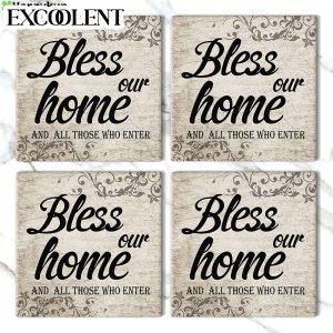 Welcome Bless Our Home And All Those Who Enter Stone Coasters Coasters Gifts For Christian 3 u9uu7f.jpg