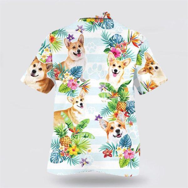 Welsh Corgi Dog Pineapple Flower Pattern Hawaiian Shirt – Dog Lover Hawaiian Shirts
