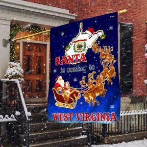 West Virginia Christmas Flag Santa Is Coming To West Virginia 1