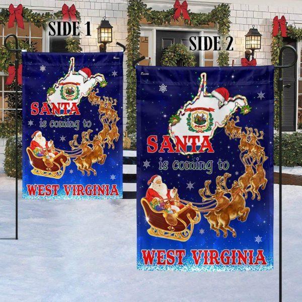 West Virginia Christmas Flag Santa Is Coming To West Virginia – Christmas Flag Outdoor Decoration