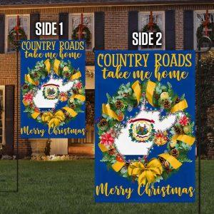 West Virginia Merry Christmas Country Roads Take Me Home Flag 4
