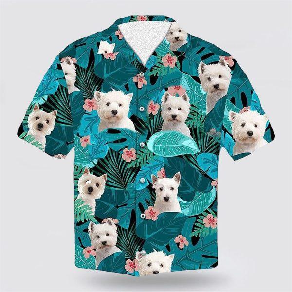 Westie Dog On The Green Tropic Background Hawaiian Shirt – Pet Lover Hawaiian Shirts