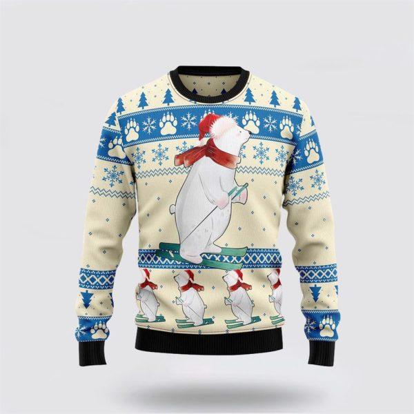 White Bear Funny Ugly Christmas Sweater – Sweater Gifts For Pet Lover