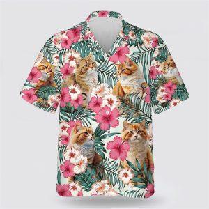 Yellow Cat With Pink Flower Tropic Pattern…