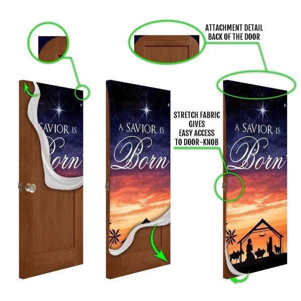 A Savior Is Born Door Cover, Jesus Door Cover, Christian Home Decor, Gift For Christian