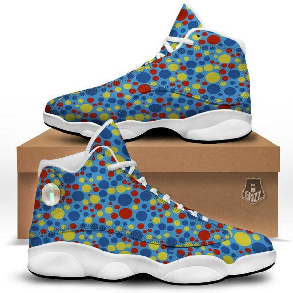 Autism Basketball Shoes, Autism Awareness Dots Color Print Pattern Basketball Shoes, Autism Shoes, Autism Awareness Shoes