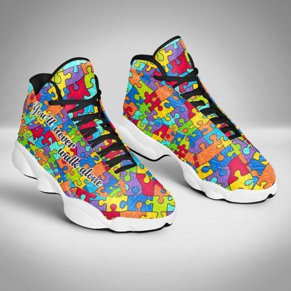 Autism Basketball Shoes, Autism You Will Never Walk Alone Basketball Shoes, Autism Shoes, Autism Awareness Shoes