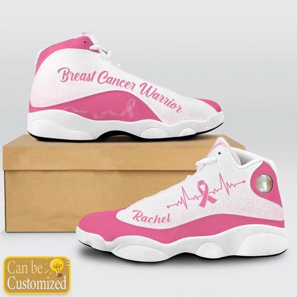 Breast Cancer Basketball Shoes, Custom Name Breast Cancer Warrior Basketball Shoes, Breast Cancer Shoes
