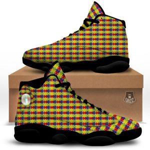 Autism Basketball Shoes, Jigsaw Autism Awareness Print Basketball Shoes, Autism Shoes, Autism Awareness Shoes