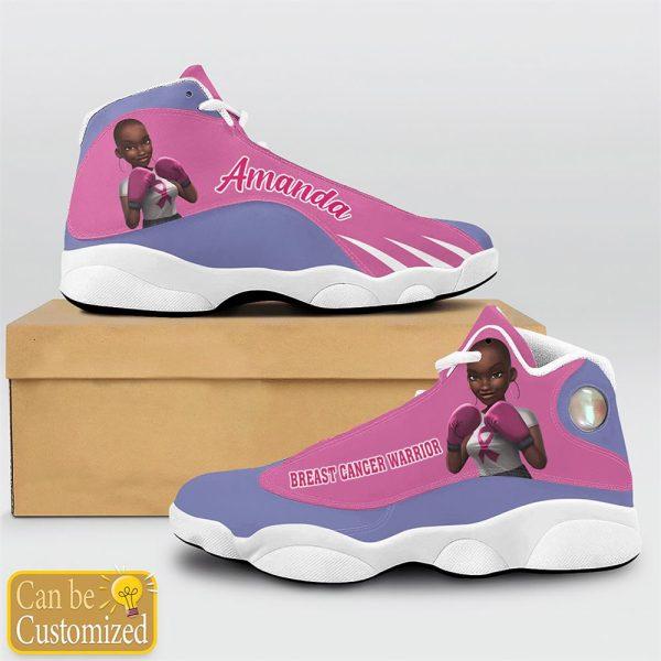 Breast Cancer Basketball Shoes, Personalised Breast Cancer Warrior Basketball Shoes, Breast Cancer Shoes