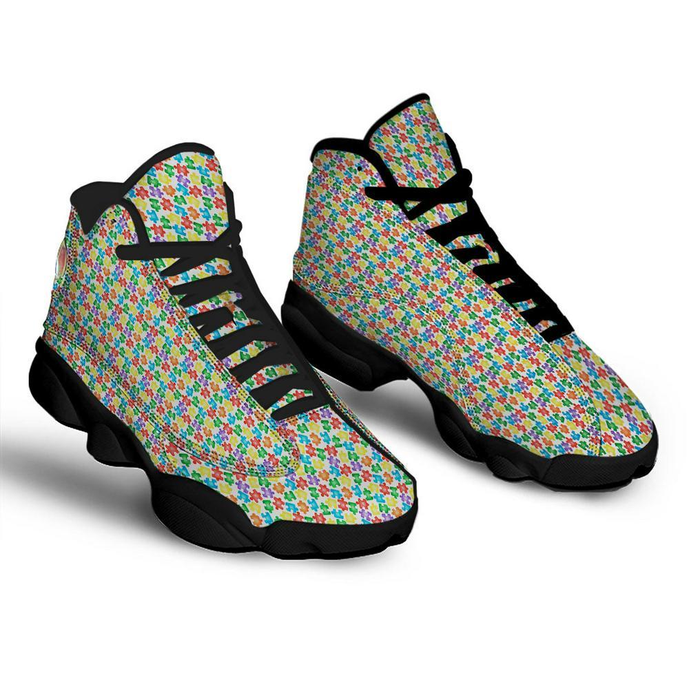 Autism Basketball Shoes, Puzzle Autism Awareness Print Basketball Shoes, Autism Shoes, Autism Awareness Shoes