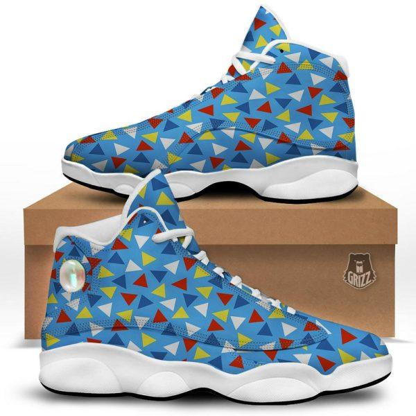 Autism Basketball Shoes, Triangle Autism Awareness Color Print Pattern Basketball Shoes, Autism Shoes, Autism Awareness Shoes