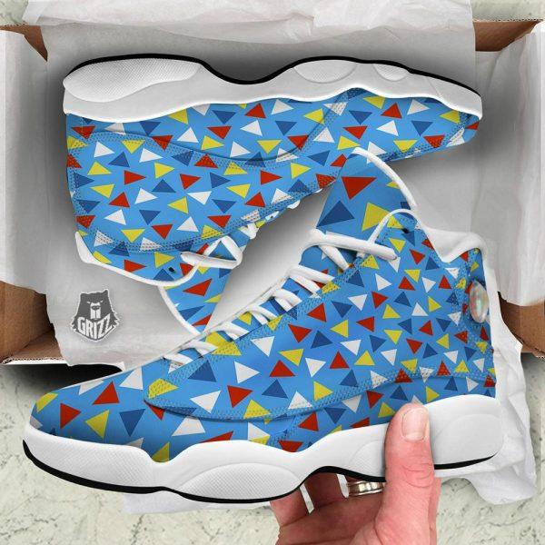 Autism Basketball Shoes, Triangle Autism Awareness Color Print Pattern Basketball Shoes, Autism Shoes, Autism Awareness Shoes