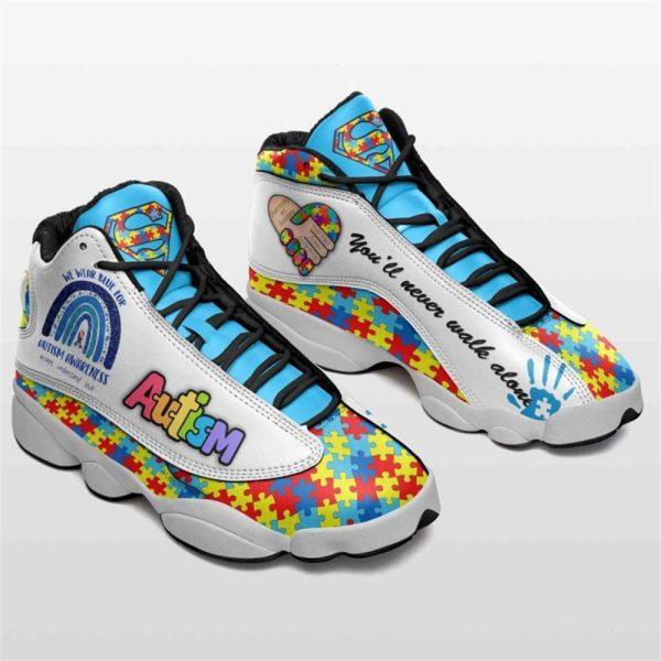 Autism Basketball Shoes, We Wear Blue For Autism Awareness Basketball Shoes, Autism Shoes, Autism Awareness Shoes