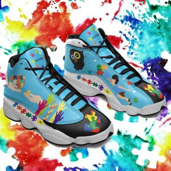 Autism Basketball Shoes, You Will Never Walk Alone Autism Awareness Puzzle Basketball Shoes, Autism Shoes, Autism Awareness Shoes