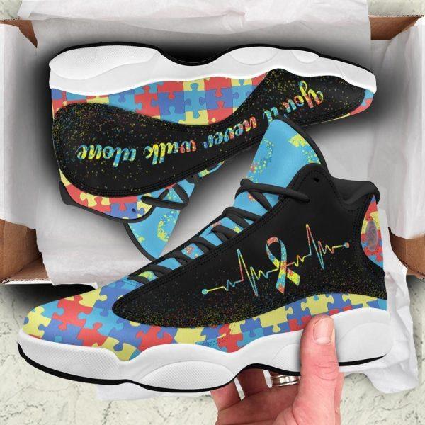 Autism Basketball Shoes, You Will Never Walk Alone Autism Basketball Shoes, Autism Shoes, Autism Awareness Shoes