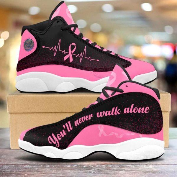 Breast Cancer Basketball Shoes, You’ll Never Walk Alone Basketball Shoes, Breast Cancer Shoes