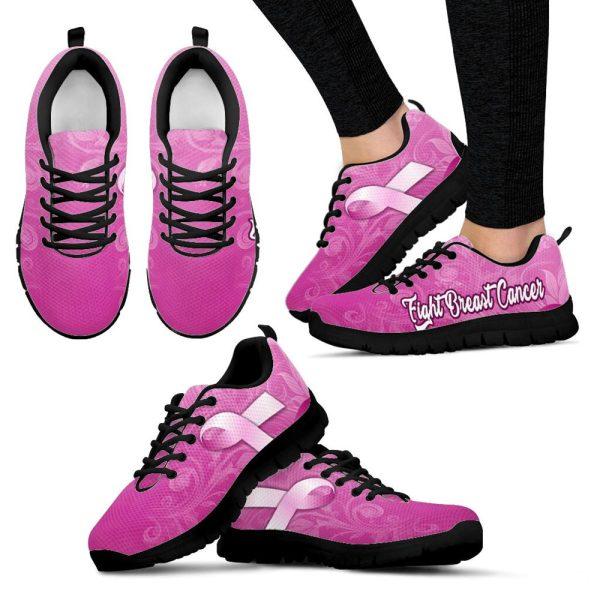 Breast Cancer Shoes, Breast Cancer Shoes Fight Pink Sneaker Walking Shoes, Pink Breast Cancer Awareness Sneakers