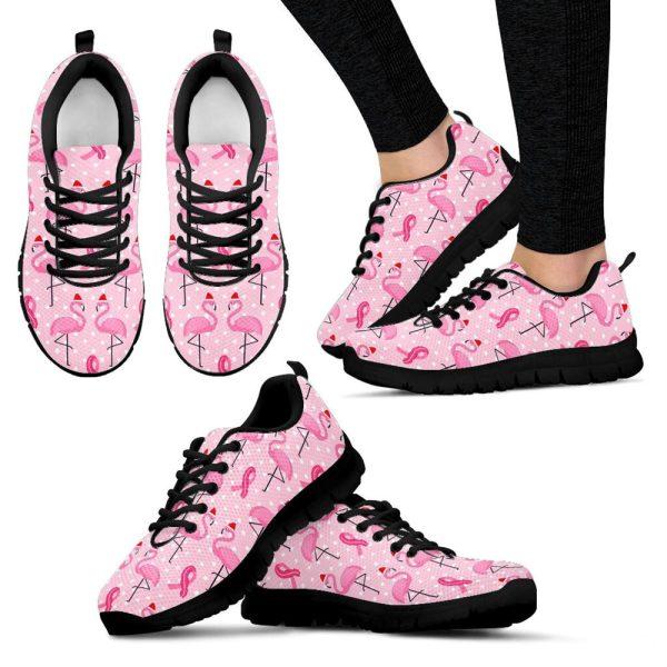 Breast Cancer Shoes, Breast Cancer Shoes Flamingo Pattern Sneaker Walking Shoes, Pink Breast Cancer Awareness Sneakers