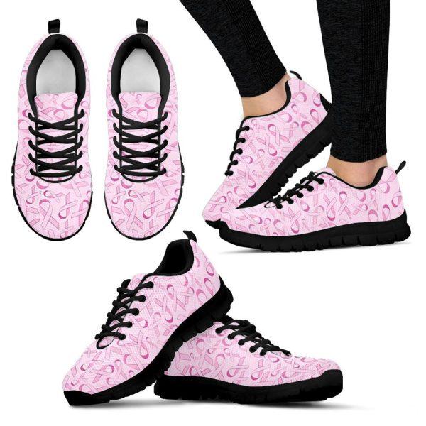 Breast Cancer Shoes, Breast Cancer Shoes Pattern Pink Sneaker Walking Shoes, Pink Breast Cancer Awareness Sneakers