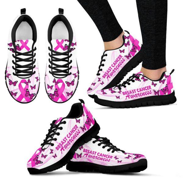 Breast Cancer Shoes, Breast Cancer Shoes Silk Line Sneaker Walking Shoes, Pink Breast Cancer Awareness Sneakers