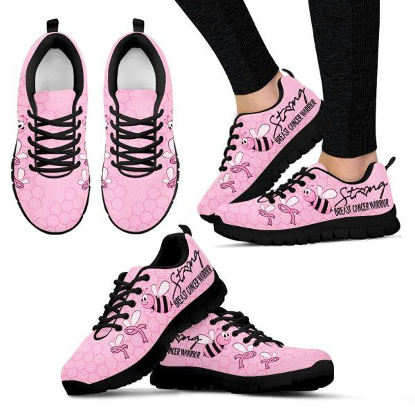 Breast Cancer Shoes, Breast Cancer Shoes Warrior Be Strong Sneaker Walking Shoes, Pink Breast Cancer Awareness Sneakers