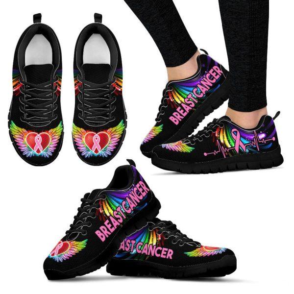 Breast Cancer Shoes, Breast Cancer Shoes Wing Heartbeat Sneaker Walking Shoes, Breast Cancer Sneakers