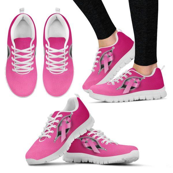 Breast Cancer Shoes, Breast Cancer Shoes Zipper Sneaker Walking Shoes Malalan, Pink Breast Cancer Awareness Sneakers