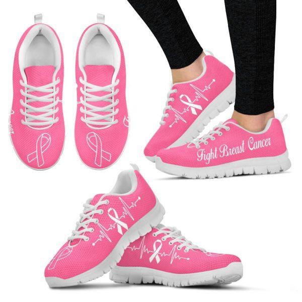 Breast Cancer Shoes, Fight Breast Cancer Shoes Cloudy All Pink Sneaker Walking Shoes, Pink Breast Cancer Awareness Sneakers