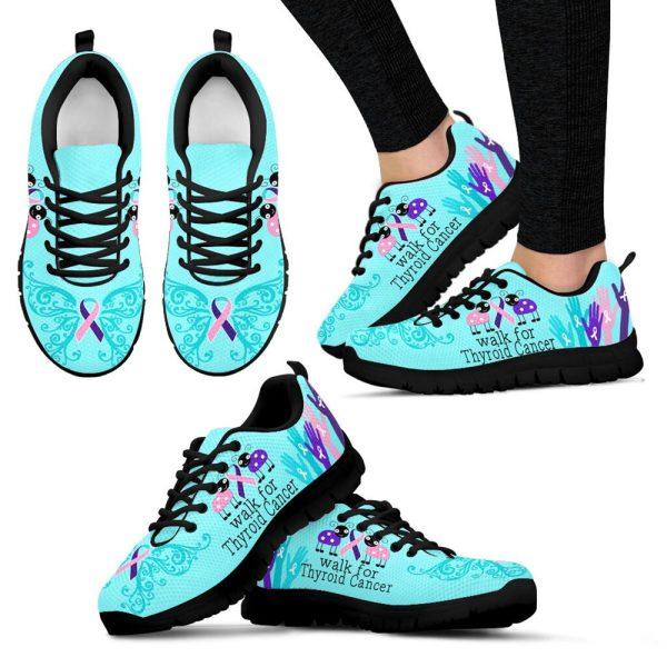 Breast Cancer Shoes, Walk For Thyroid Cancer Shoes Sneaker Walking Shoes, Breast Cancer Sneakers