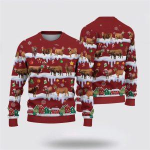 Beefmaster Christmas Knitted Sweater, Gifts For Farmers,…
