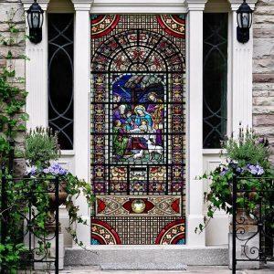 Birth Of Jesus Christ Door Cover Christian Home Decor Gift For Christian 2 g0dwav.jpg