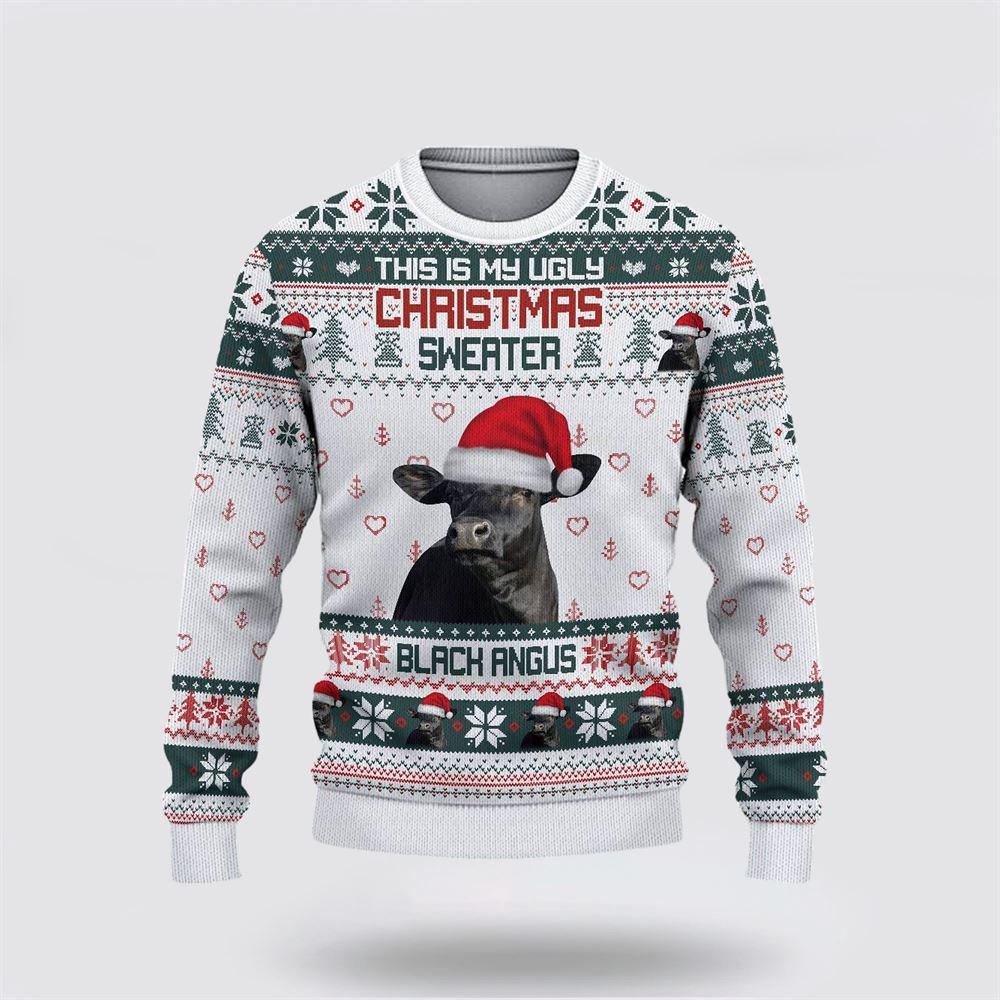 Black Angus Green Merry Christmas Ugly Sweater, Gifts For Farmers Black Angus Green Merry Christmas Ugly Sweater, Gifts For Farmers