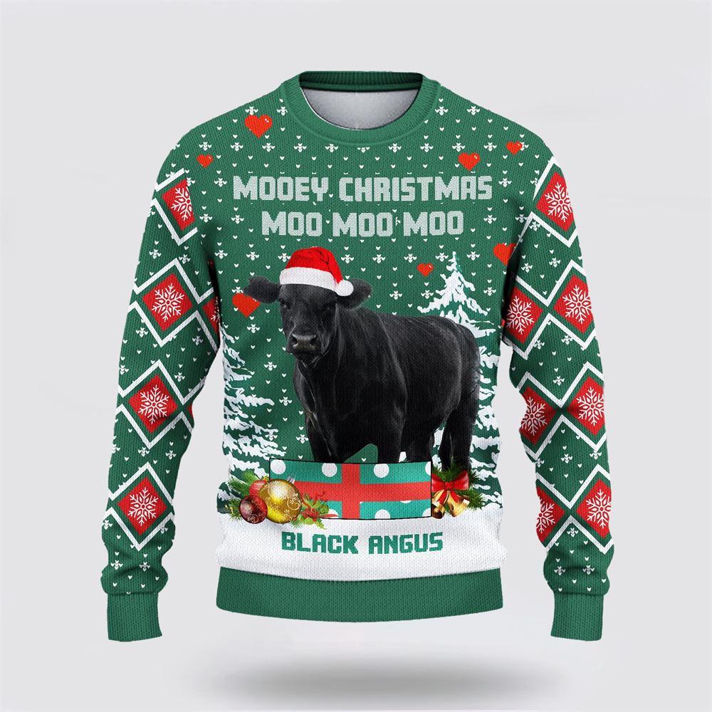 Black Angus Green Merry Christmas Ugly Sweater, Gifts For Farmers, Rural Lovers Black Angus Green Merry Christmas Ugly Sweater, Gifts For Farmers, Rural Lovers