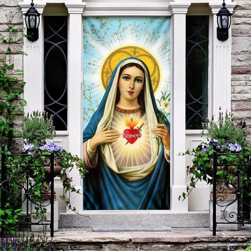 Blessed Virgin Mary Door Cover, Christian Home Decor, Gift For Christian Blessed Virgin Mary Door Cover, Christian Home Decor, Gift For Christian
