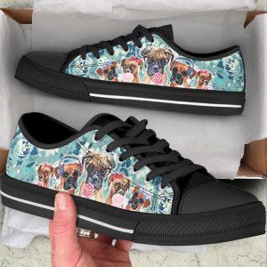 Boxer Dog Turquoise Pattern Low Top Shoes Canvas Sneakers Gift For Dog Lover 2 deymlb.jpg