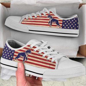 Boxer Dog USA Flag Low Top Shoes…