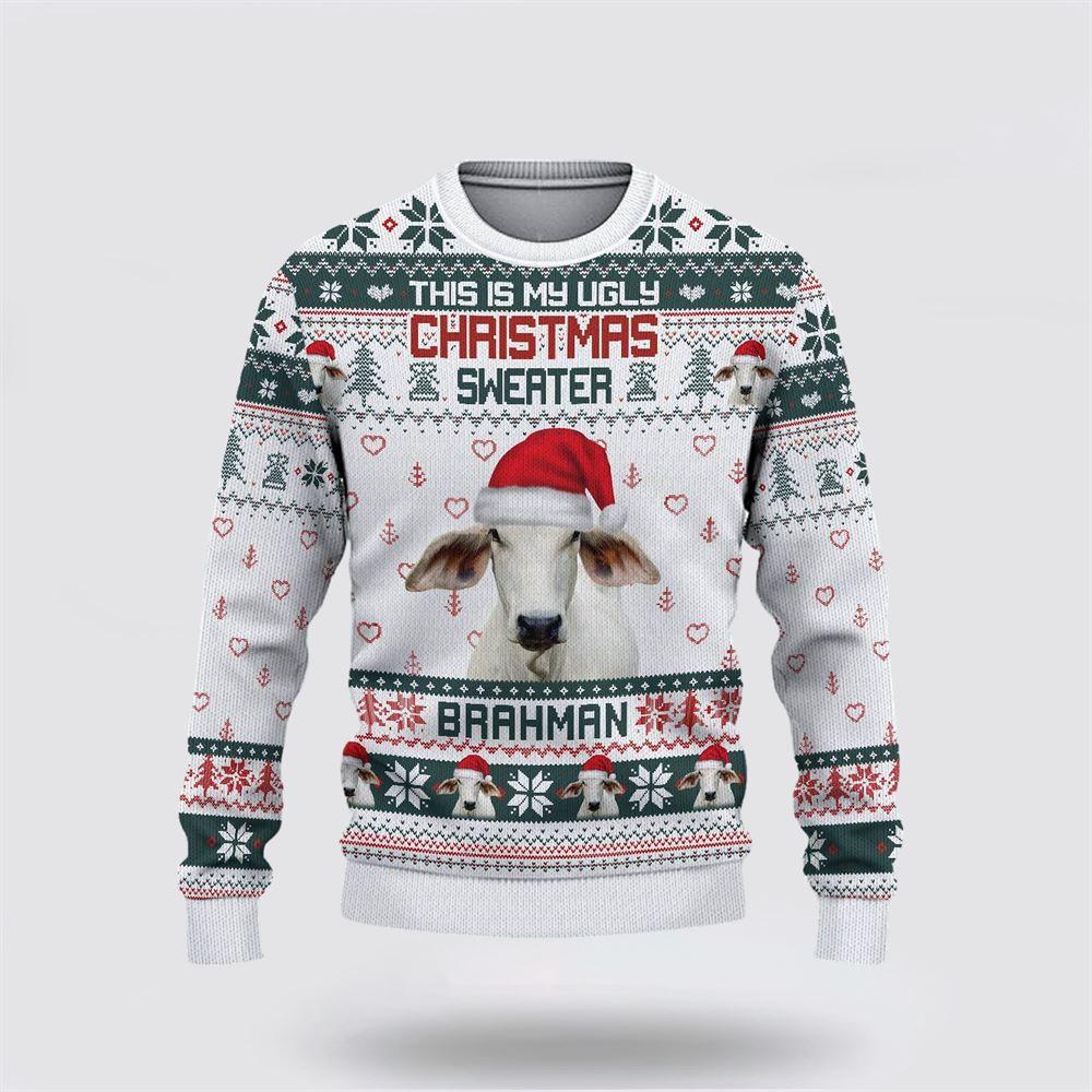 Brahman Green Merry Christmas Ugly Sweater, Gifts For Farmers, Rural Lovers Brahman Green Merry Christmas Ugly Sweater, Gifts For Farmers, Rural Lovers