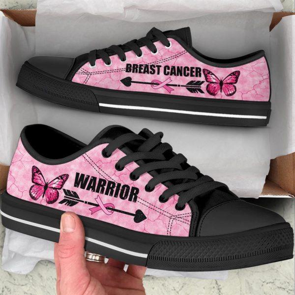 Breast Cancer Shoes Warior Ribbon & Arrow Low Top Shoes, Gift For Survious