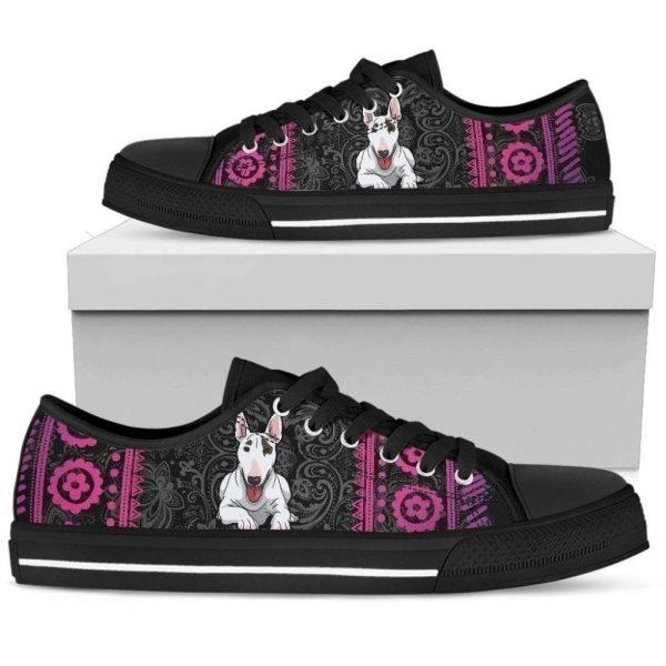 Bull Terrier Women’s Sneakers Dog Lover Low Top Shoes, Gift For Dog Lover