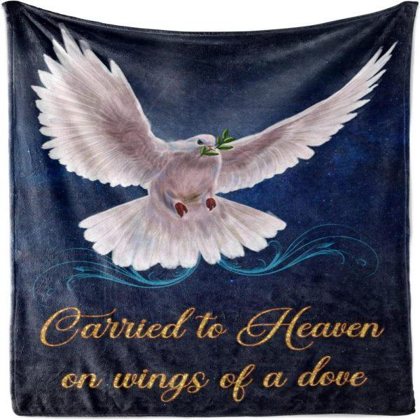 Carried To Heaven On Wings Of A Dove Christian Quilt Blanket, Christian Blanket Gift For Believers